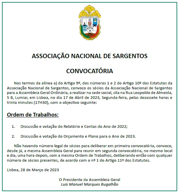 Convocatória Assembleia Geral Ordinária